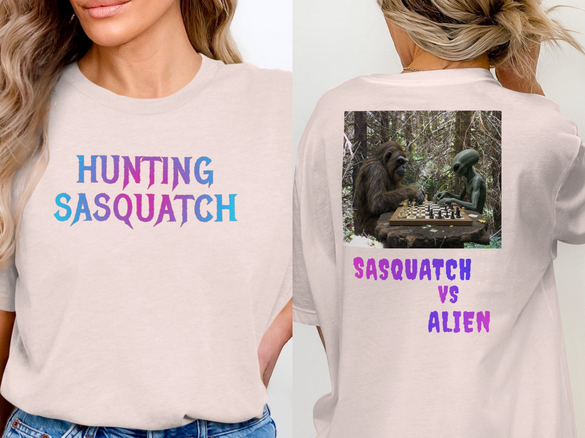 Hunting Sasquatch Sasquatch vs Alien T-shirt