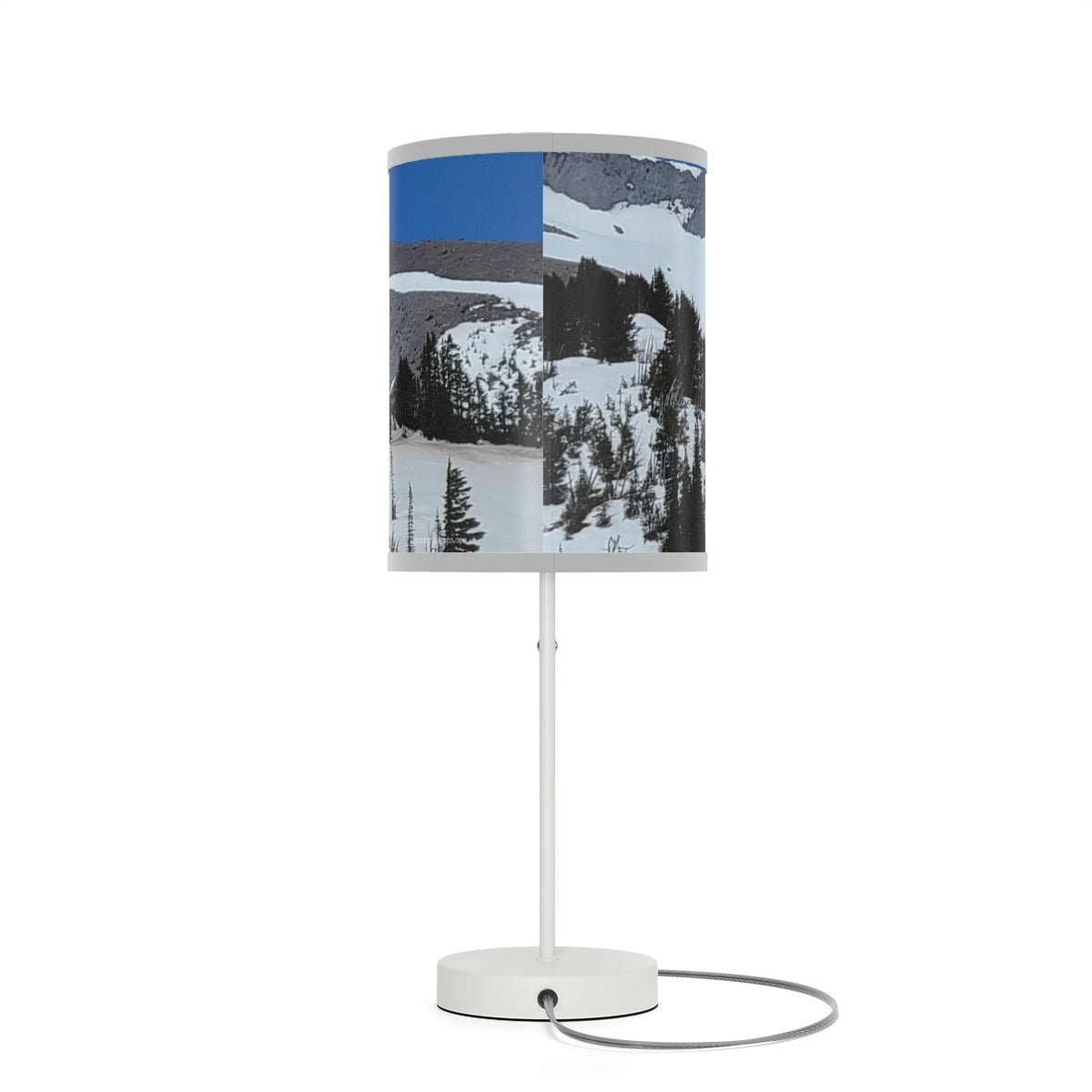 Winter Landscape Cylindrical Table Lamp Product