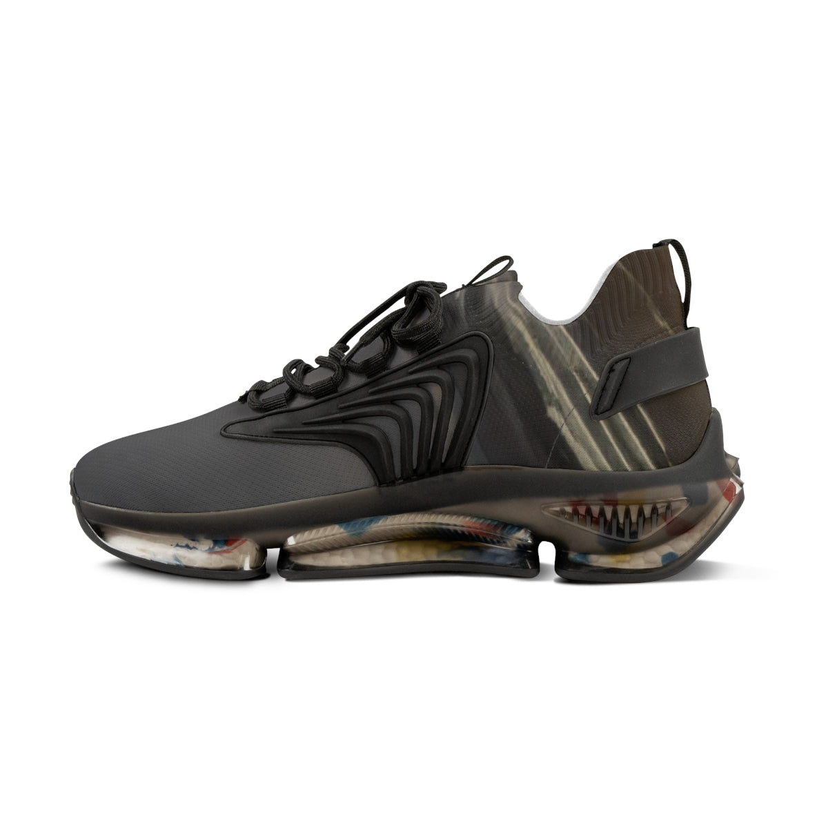 Trendsetting Black and Multicolor Athletic Sneakers