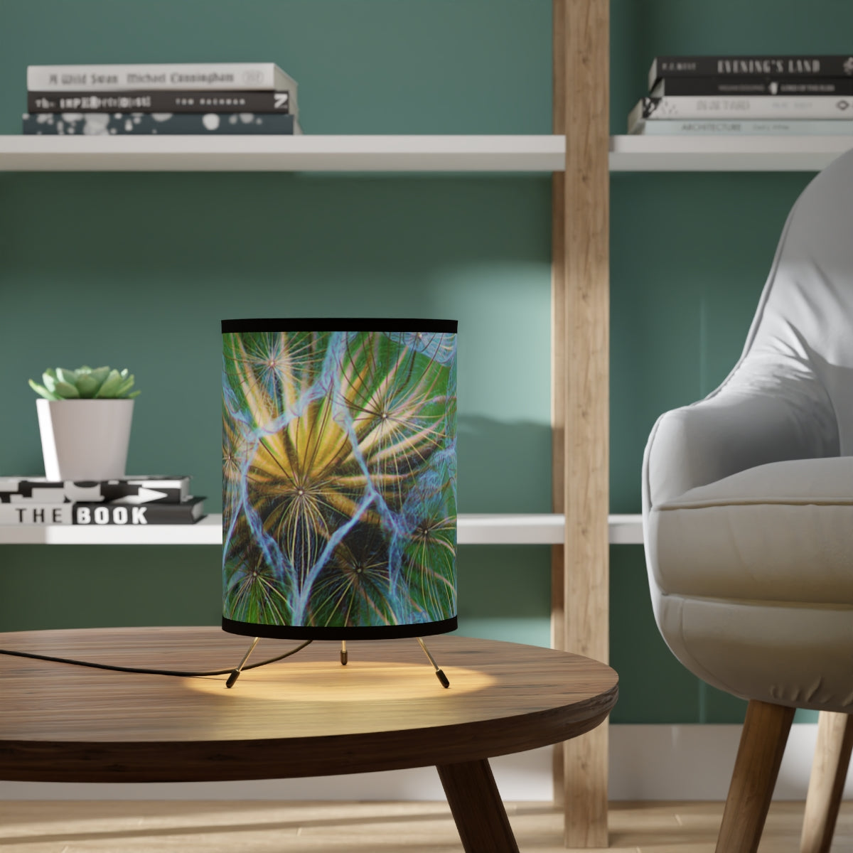 Colorful Abstract Palm Leaf Design Table Lamp