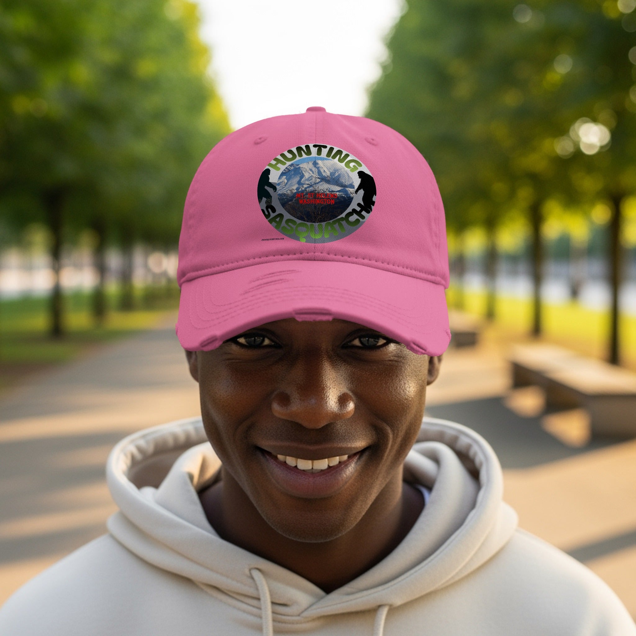 Hunting Sasquatch Graphic Pink Baseball Hat product