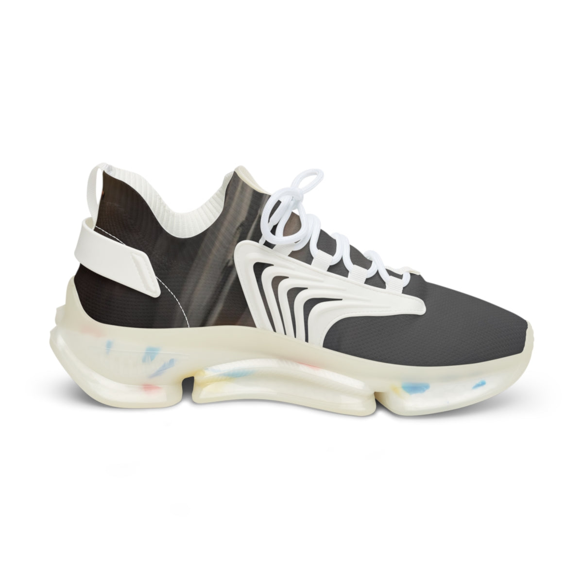 Sleek Black and White Athletic Fashion Sneakers
