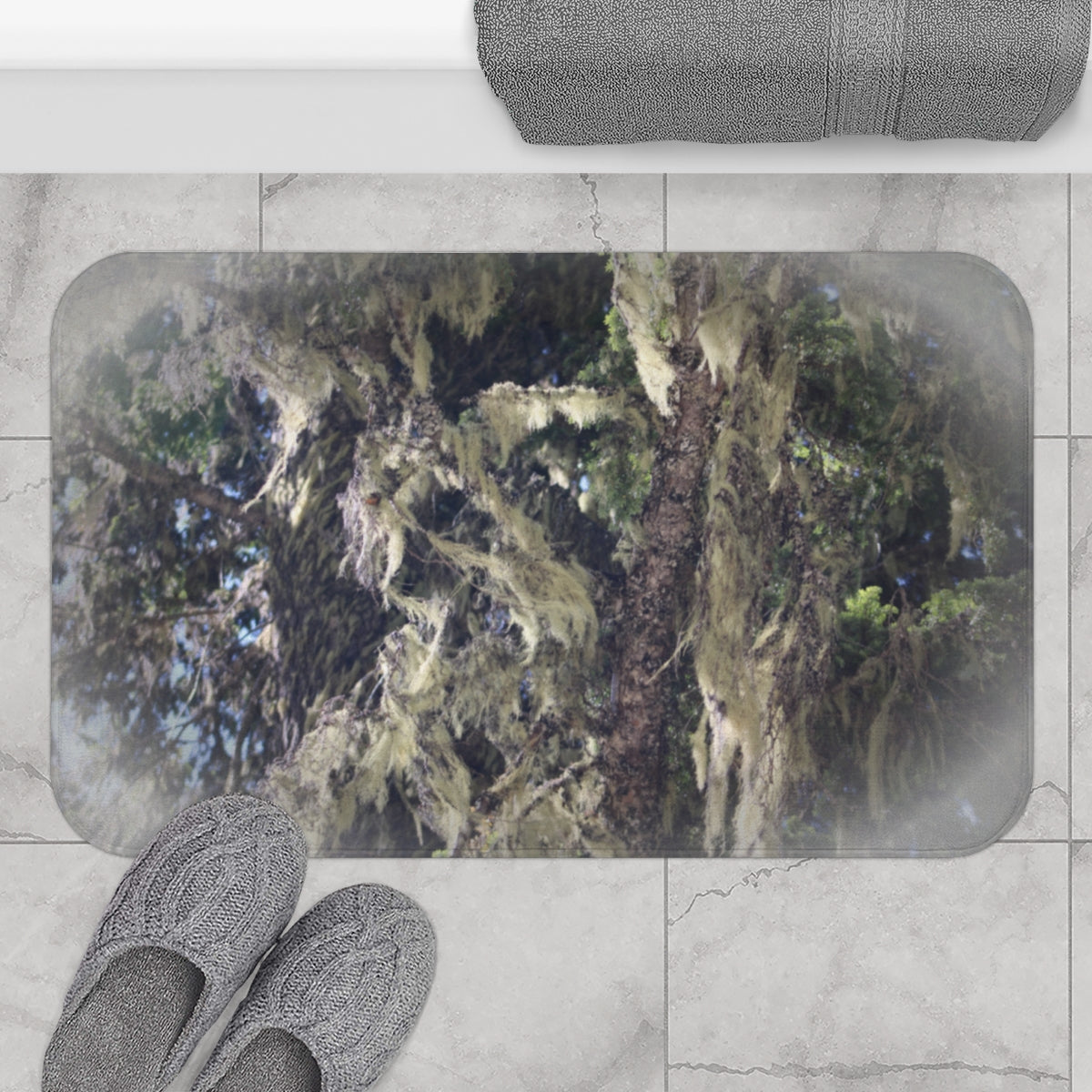 Realistic Forest Moss Bathroom Decor Mat