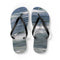 Flip flops with ocean waves design and jkcreationfinds.com website.