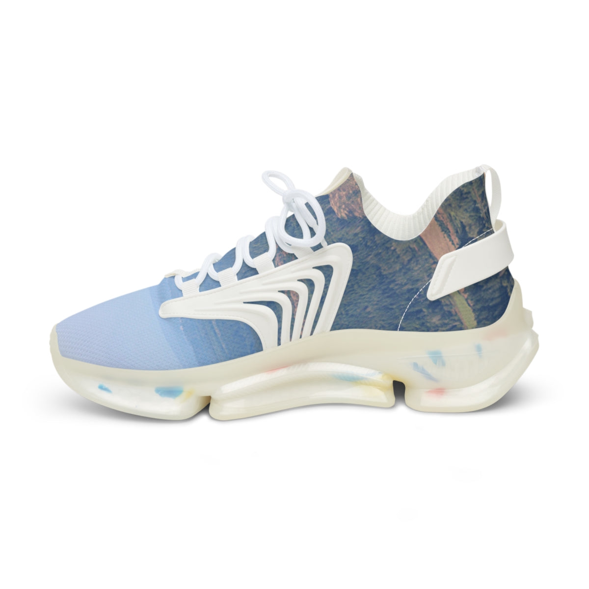 Artistic Design Blue Sneakers for Casual Wear