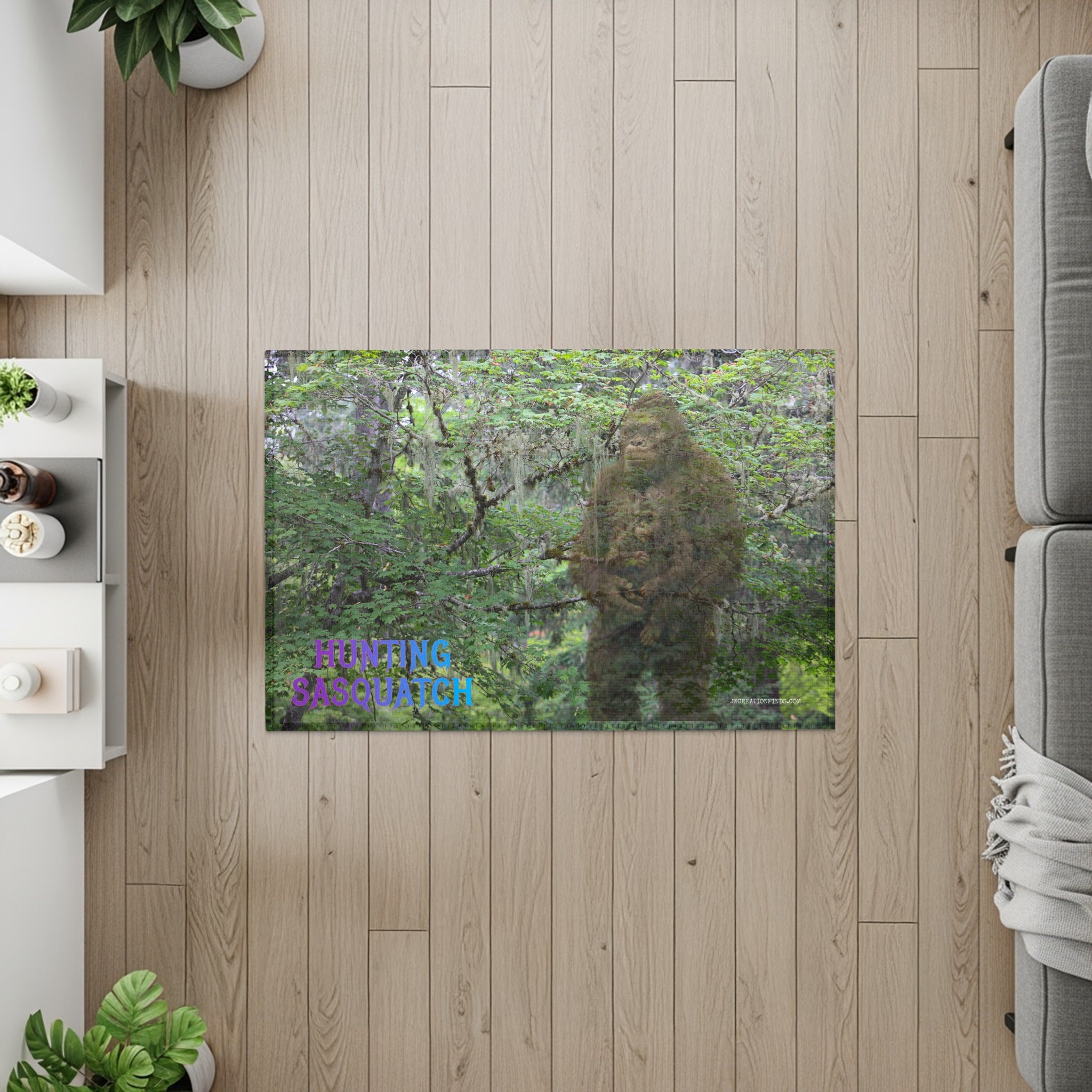 Hunting Sasquatch Rug Unique Home Decor product type
