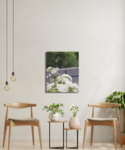 Beautiful White Flowers On A Green Background product