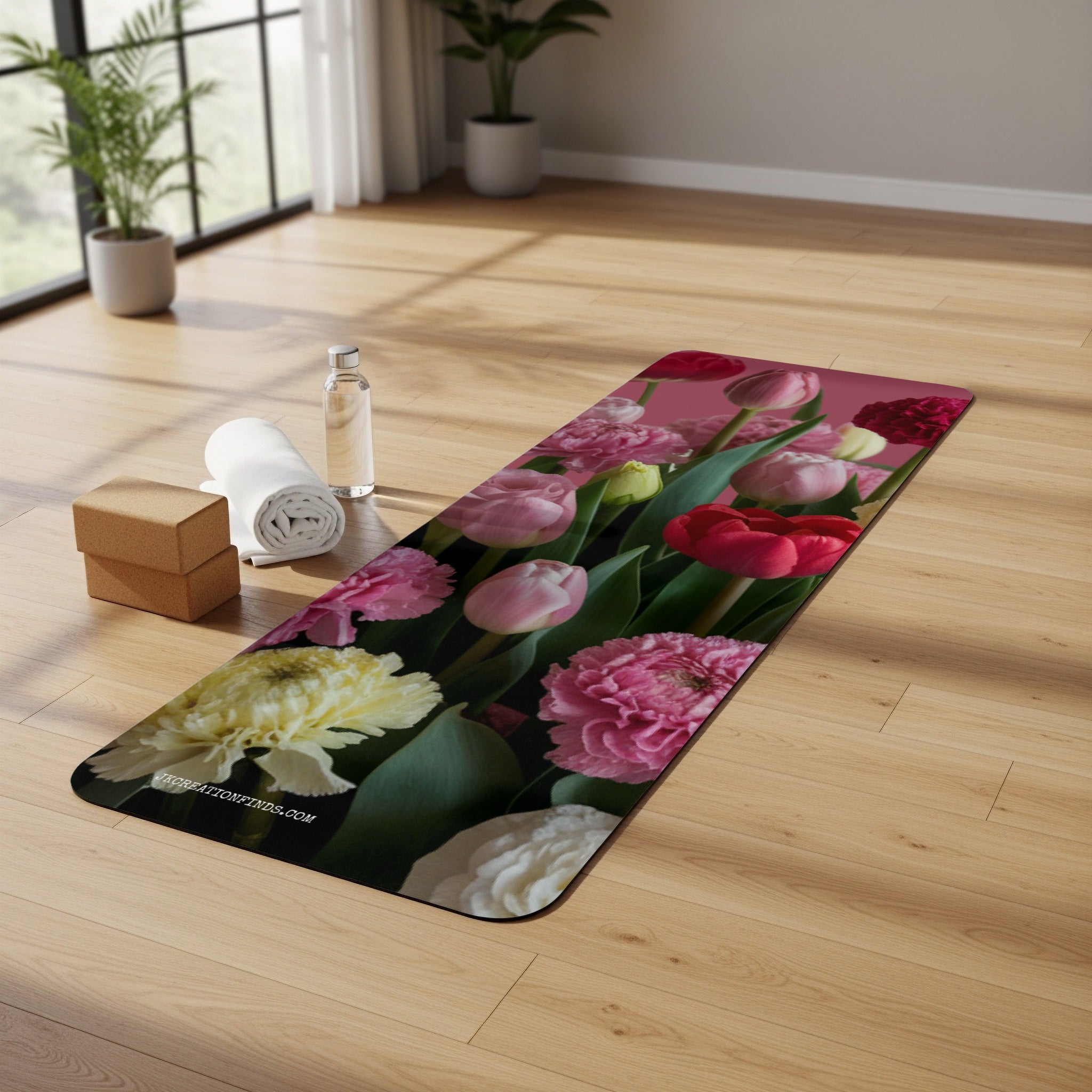 Colorful Floral Print Exercise Yoga Mat Product
