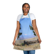 Scenic Landscape Apron with Mountain and Trees Design