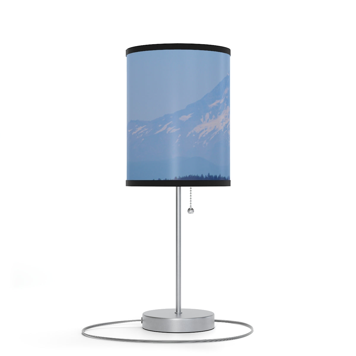Elegant Blue Mountain Scene Decorative Lamp