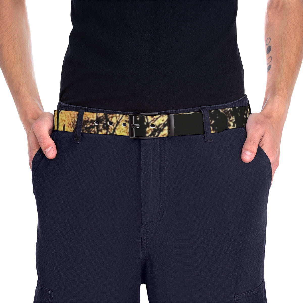 Stylish Yellow and Black Pattern Belt for All Outfits