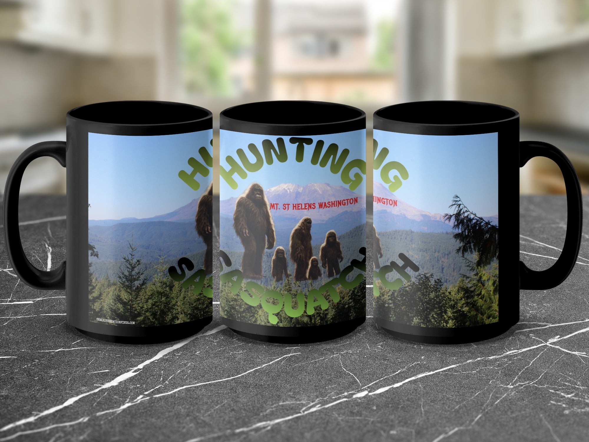 Hunting Sasquatch Mt St Helens Washington mug product