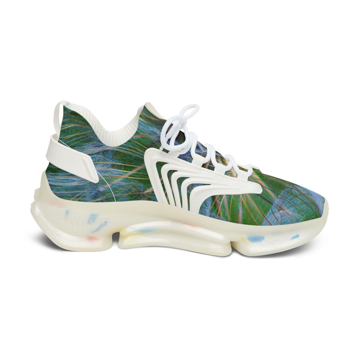 Green Leaf Pattern Athletic Sneakers