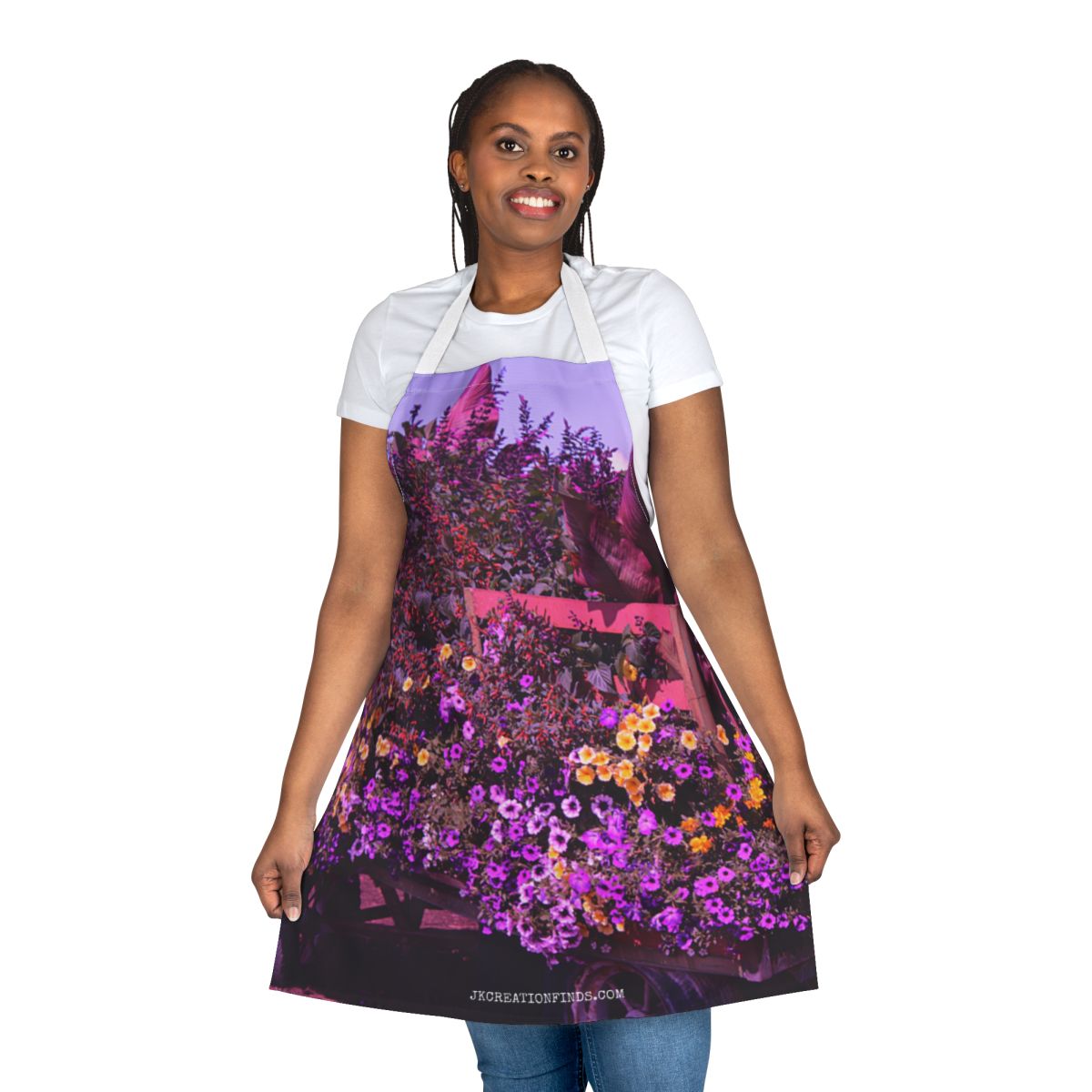 Vibrant Floral Garden Design Cooking Apron for Kitchen
