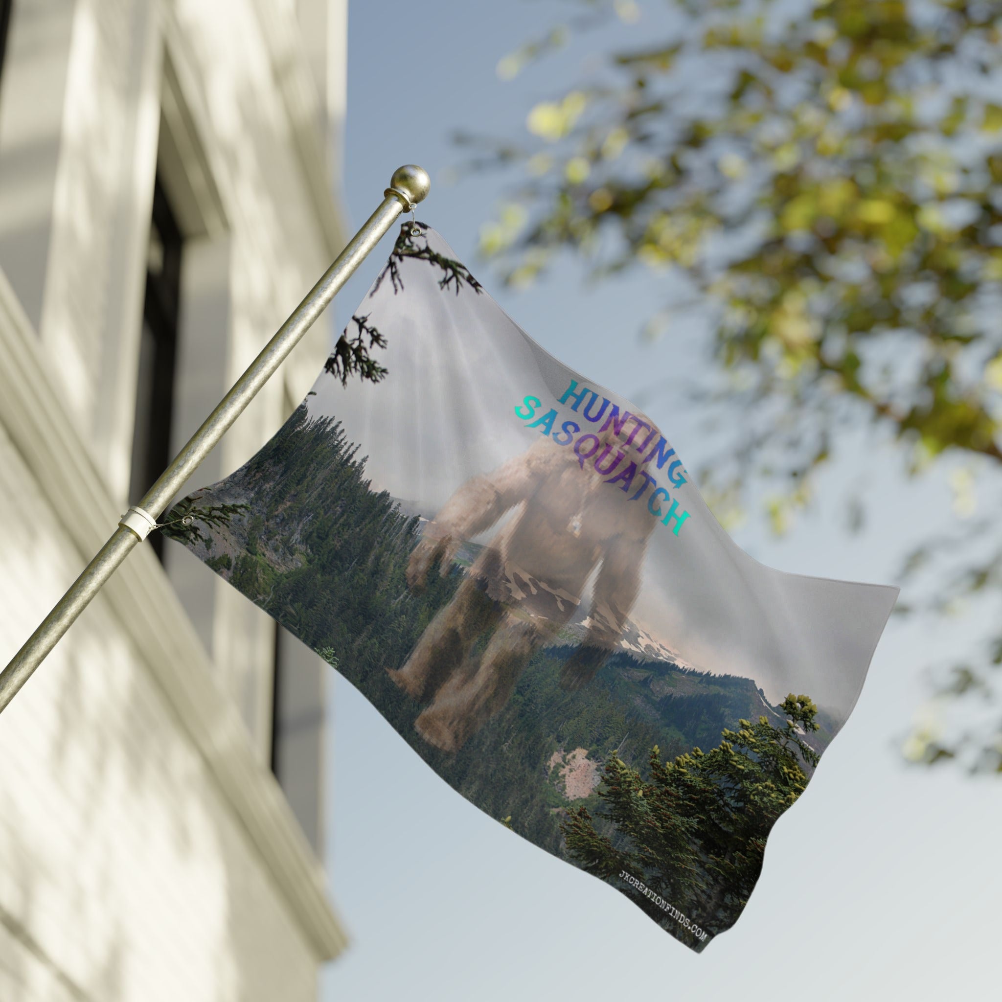 Hunting For Sasquatch Printed Flag product