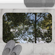 Nature Lake View Through Trees Bath Mat
