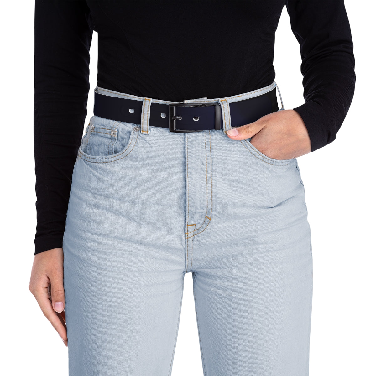 High-Waisted Light Blue Denim Jeans Fashion Product