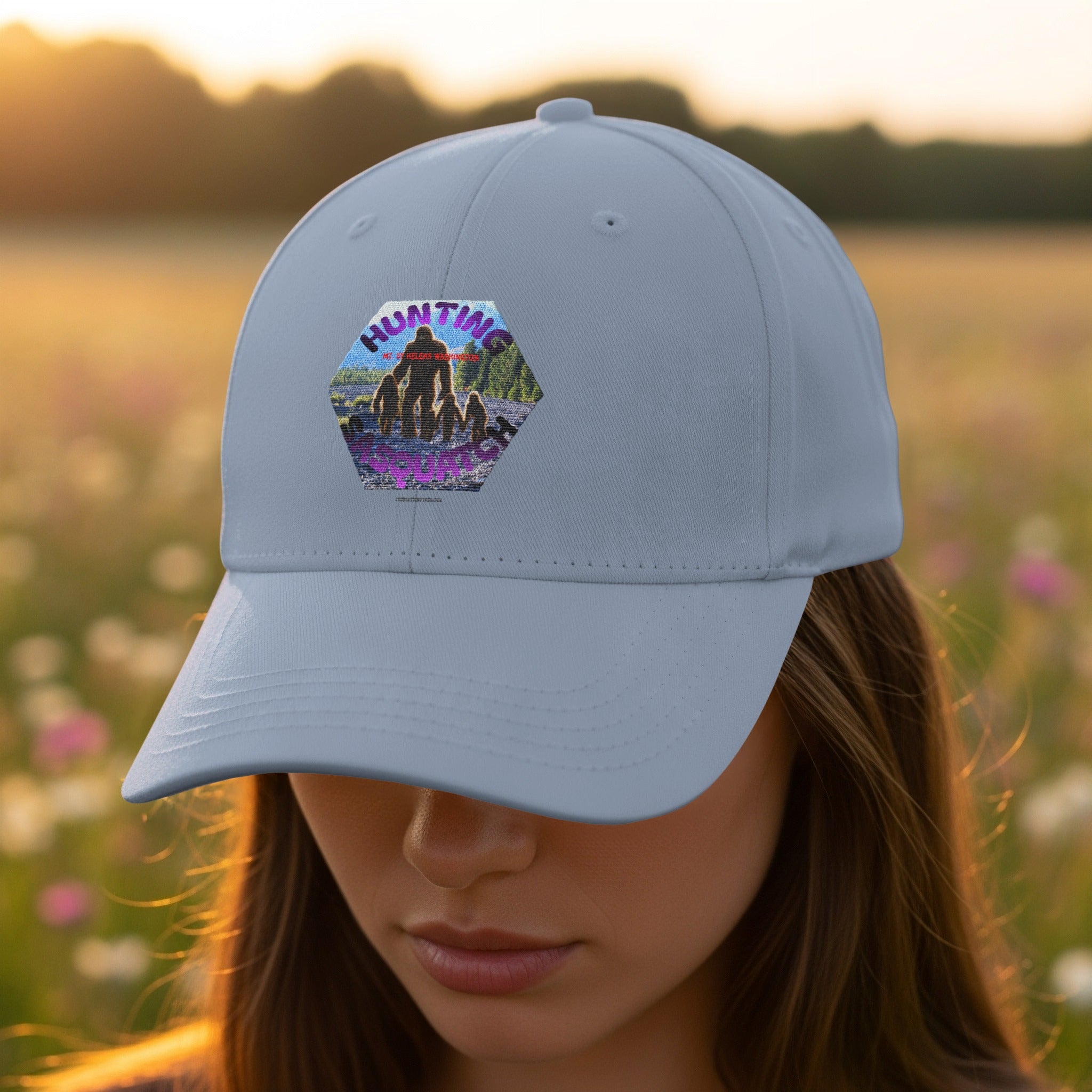 Bigfoot Hunting Embroidered Hexagon Graphic Hat product