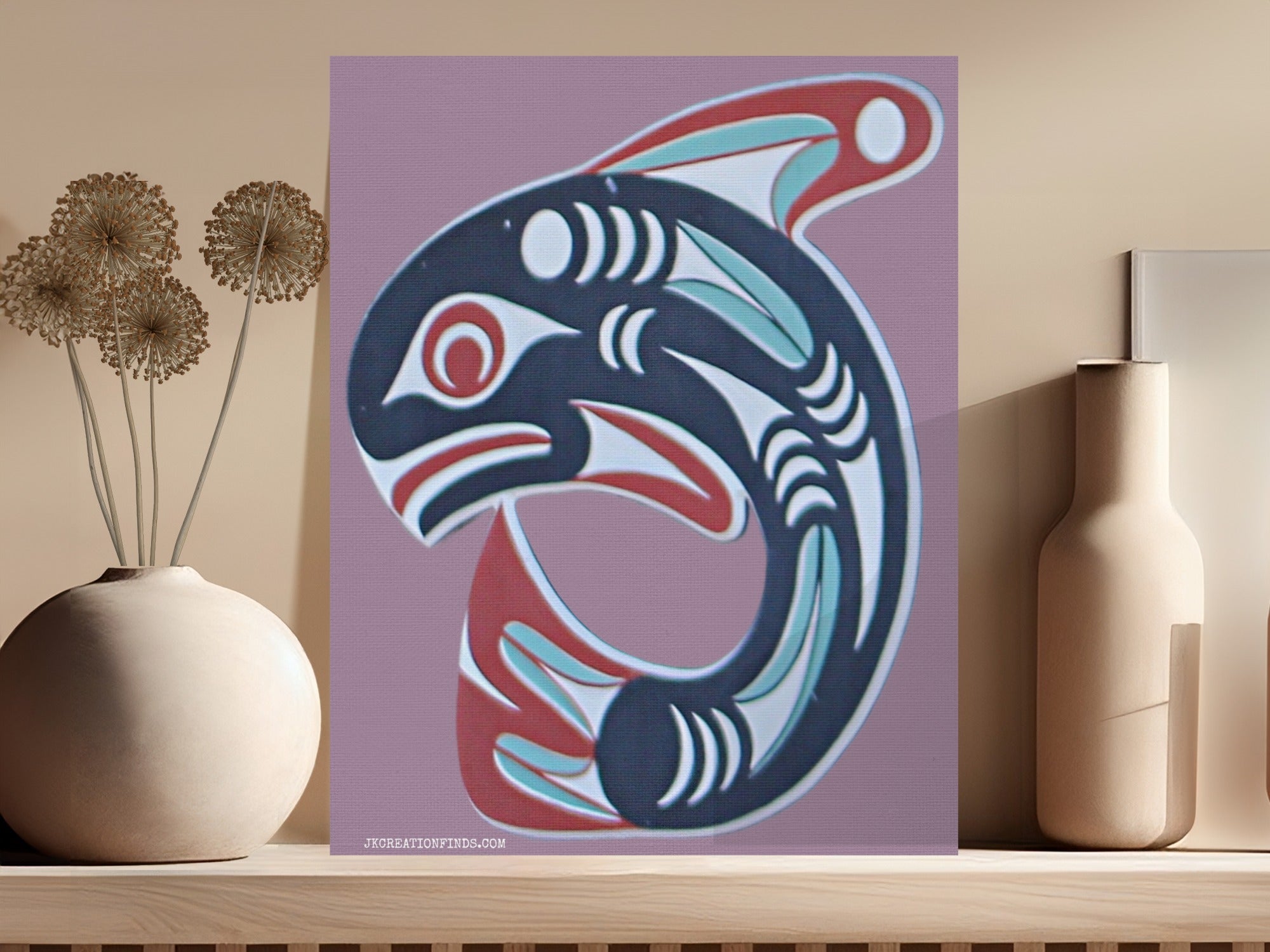 Tribal Art Inspired Salmon Print product type