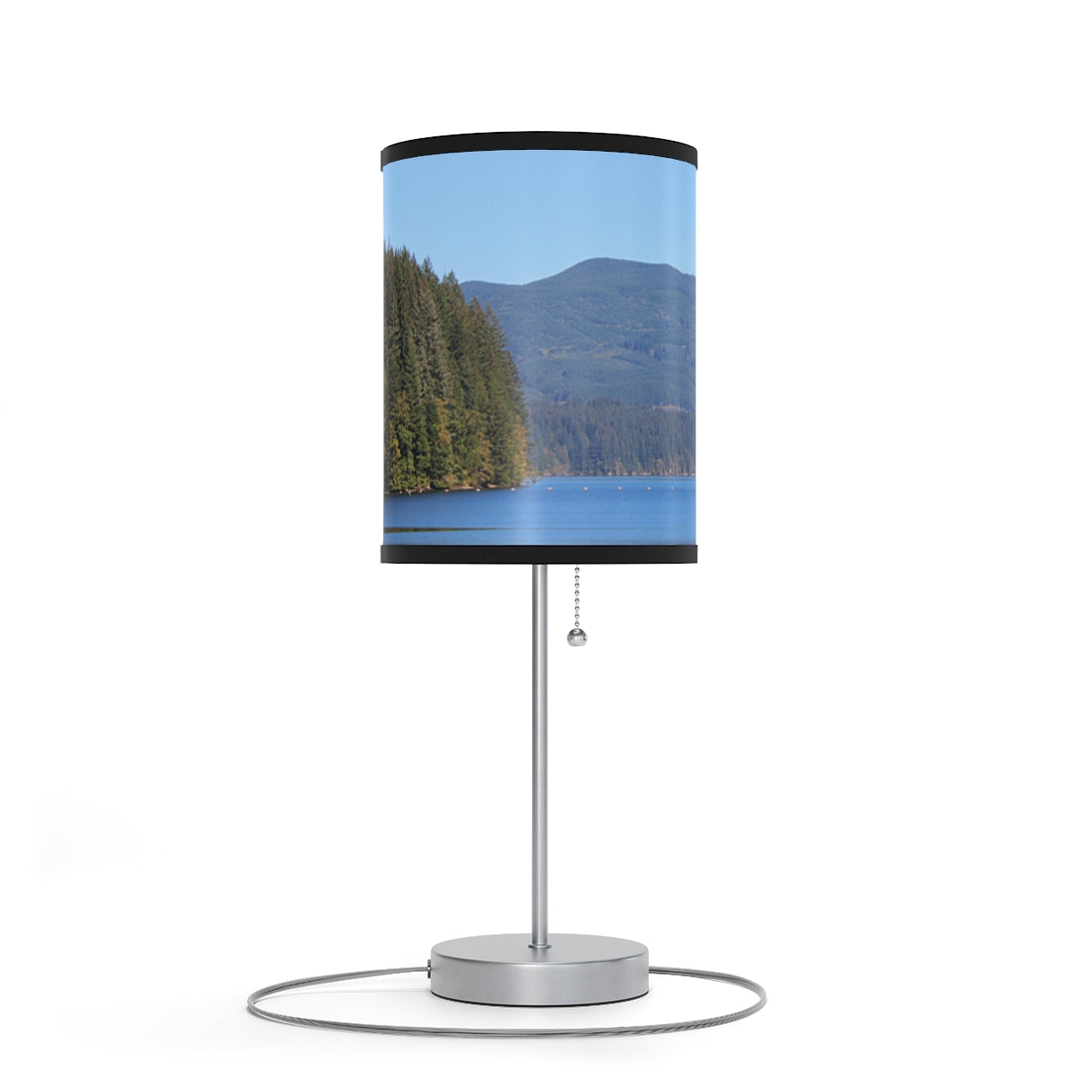 Mountain Lake Scenic View Table Lamp