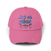 Let's Go Fishin Distressed Pink Hat product type