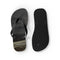 Black flip-flops with a cloudy sky graphic and textured sole.
