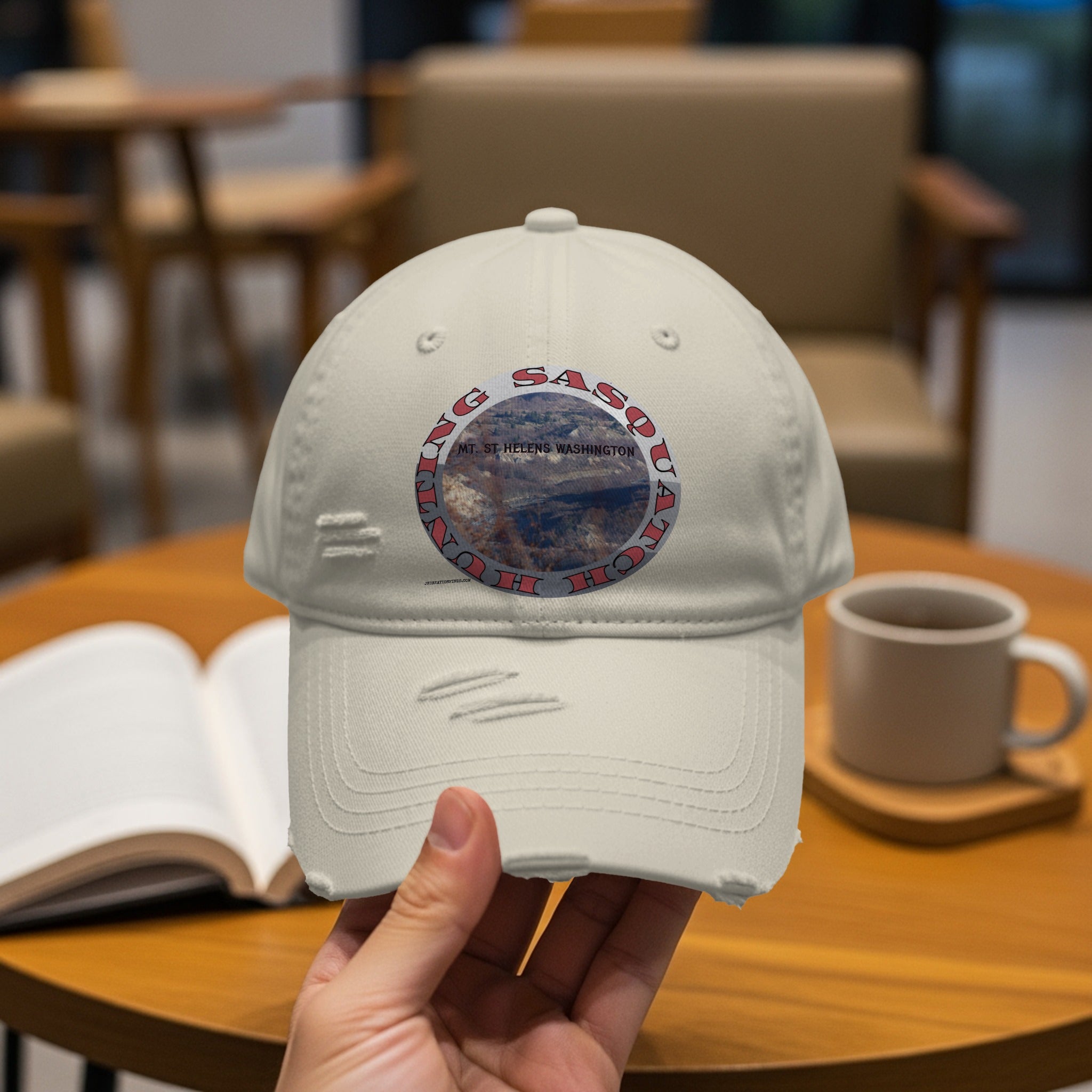 Hunting Sasquatch Embroidered Hat Distressed Cap product type