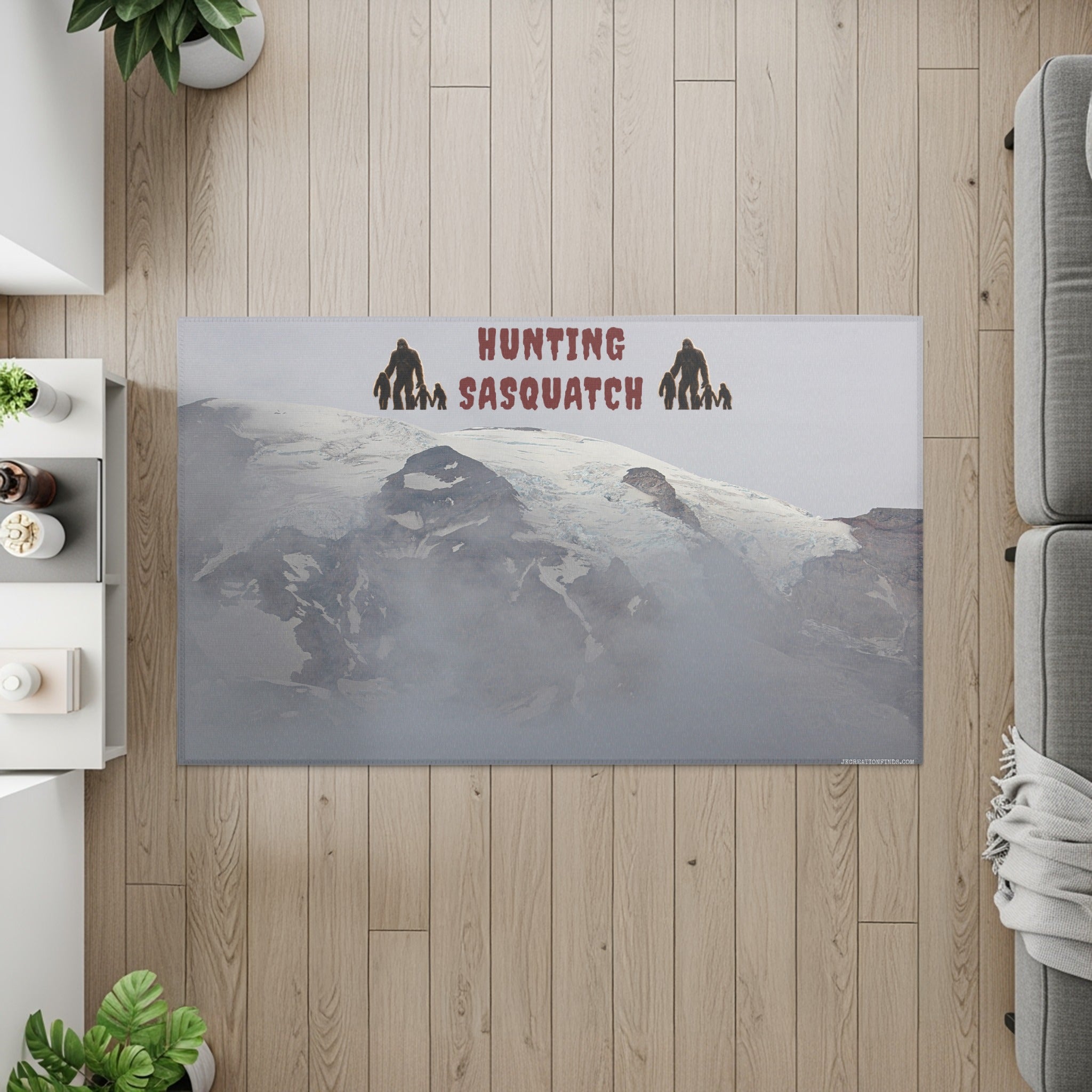 Hunting Sasquatch Design Area Rug Product Type