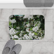 Floral White Bloom Print Bath Mat product