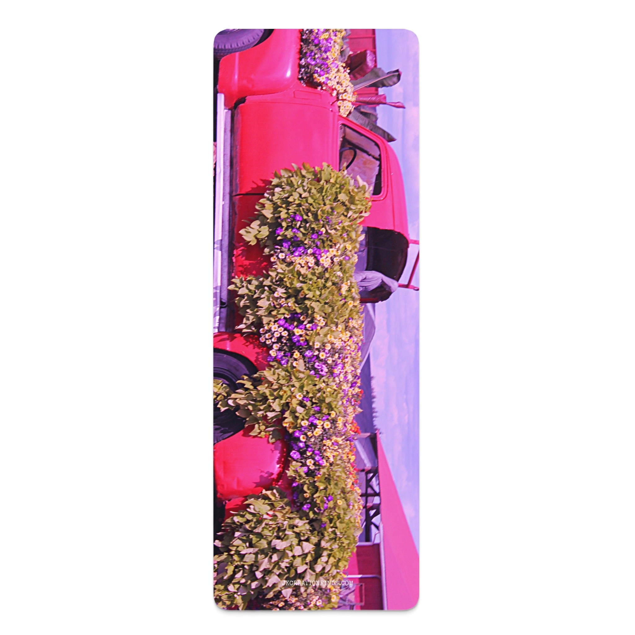 Vintage Red Truck with Blooms Yoga Mat product