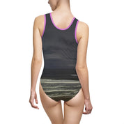 Dark Ocean Waves Swimsuit One Piece Swimsuit Product