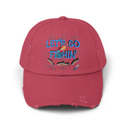 Let's Go Fishin Distressed Adjustable Baseball Cap product
