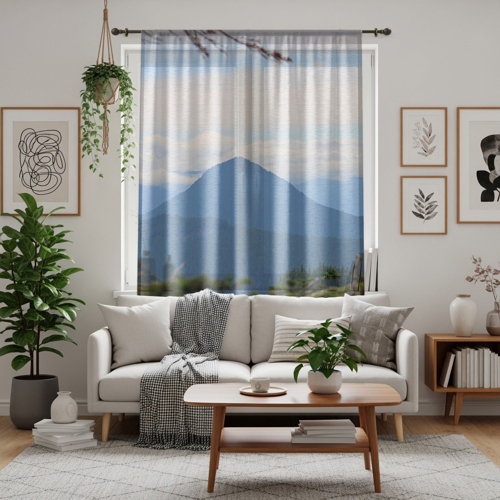 Mountain View Window Curtain, Scenic Landscape Drapes, Nature Inspired Decor, Forest Window Treatment, Peak Design Curtains, Home Interior