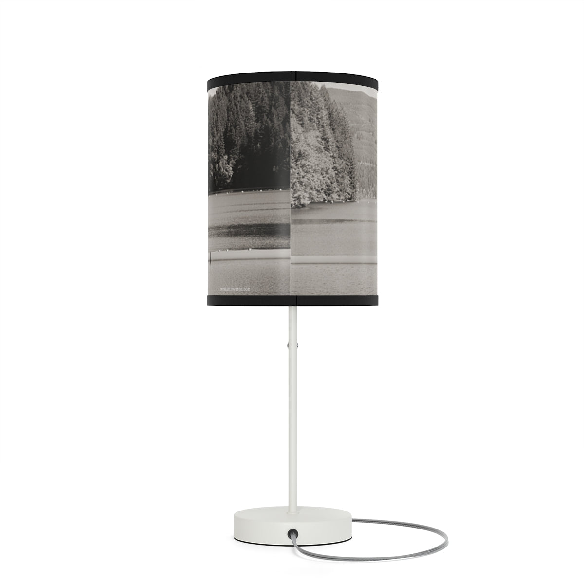 Decorative Black and White Forest Scene Lamp