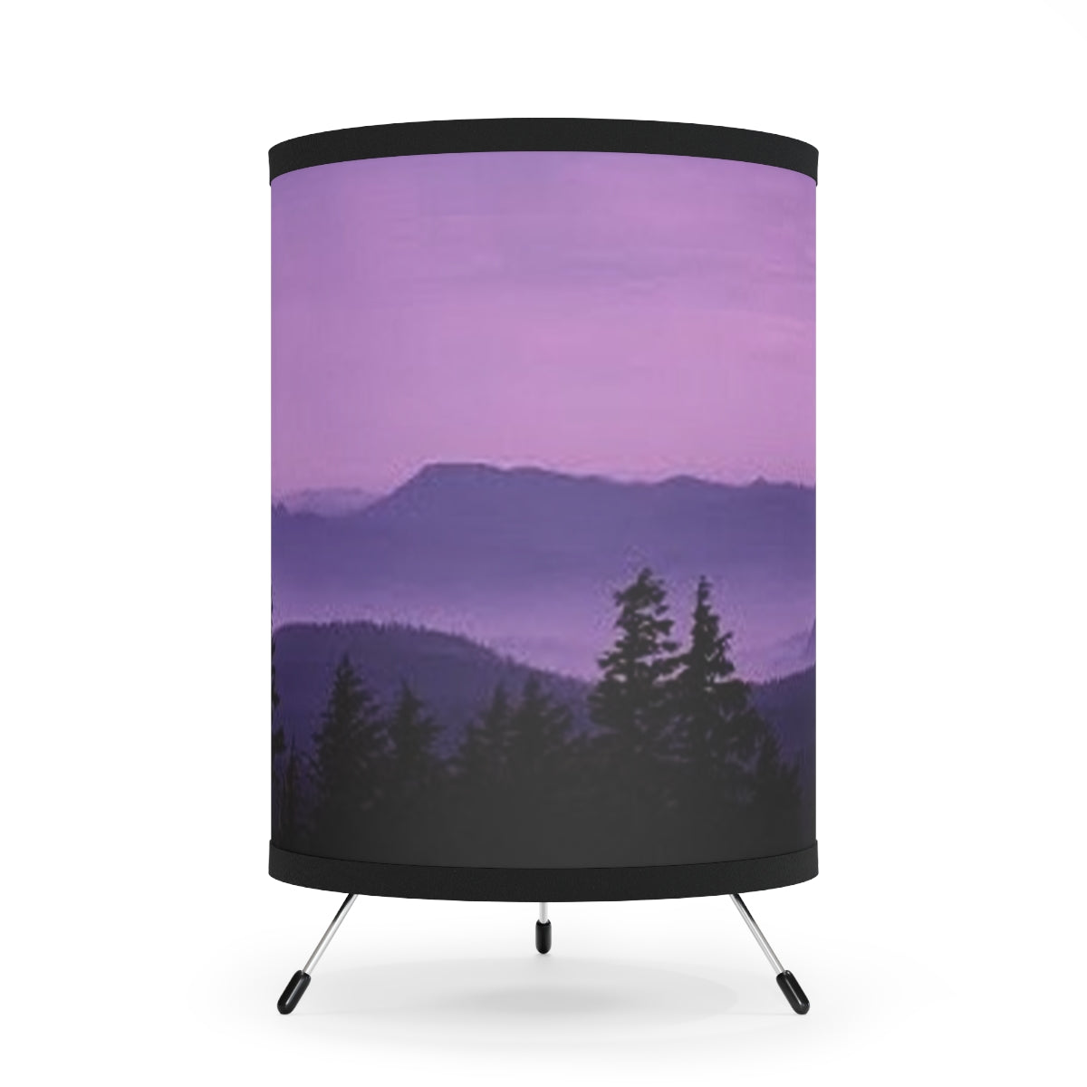 Serene Purple Mountain Scenery Flexible Tripod Lamp