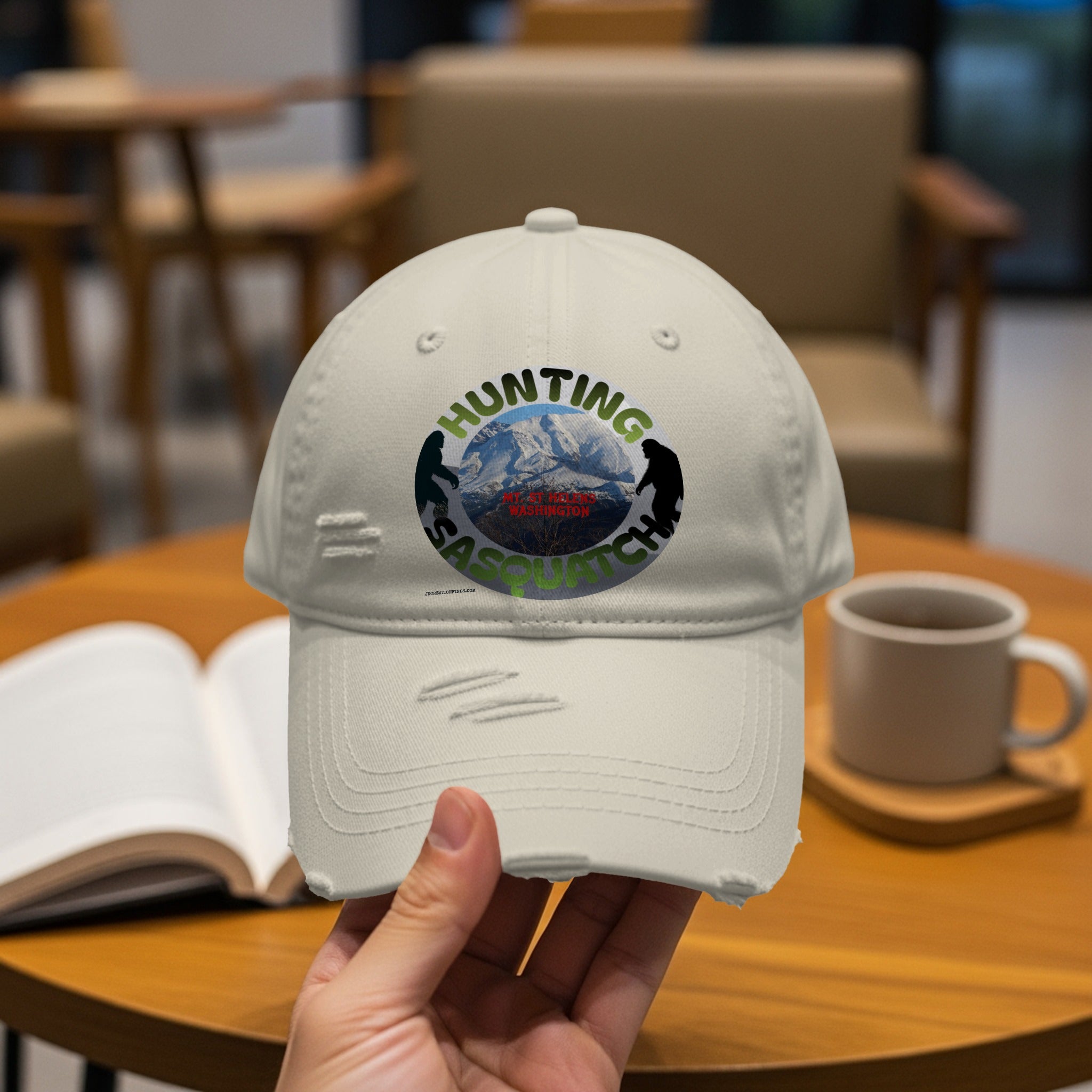 Hunting Sasquatch Distressed Baseball Cap product