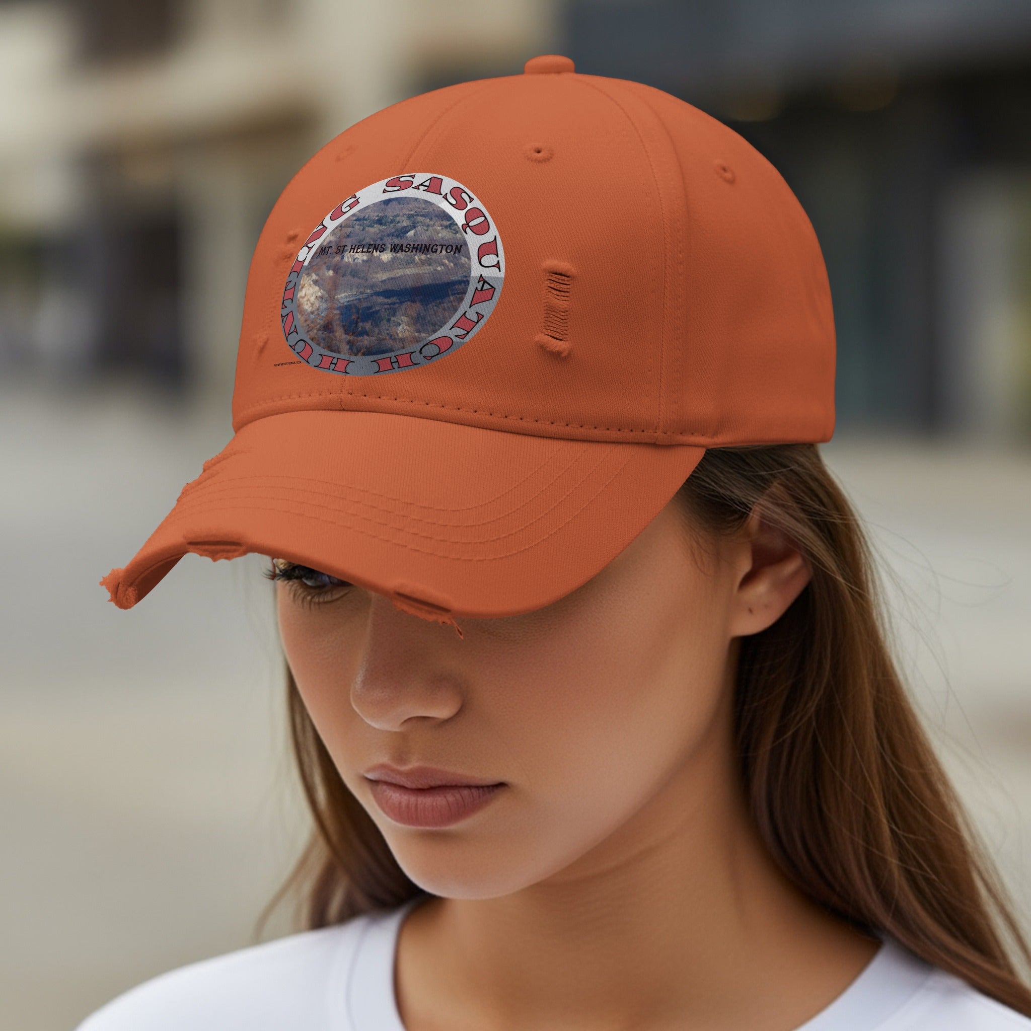 Big Sasquatch Hat Embroidered Distressed Baseball Cap product