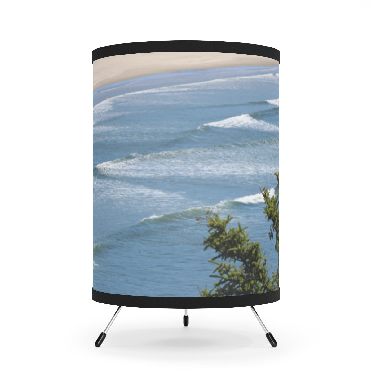 Beachside Wave Print Three Legged Lampshade product