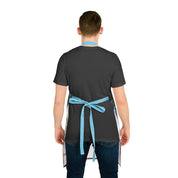 Stylish Black Apron with Blue Ties and Back View