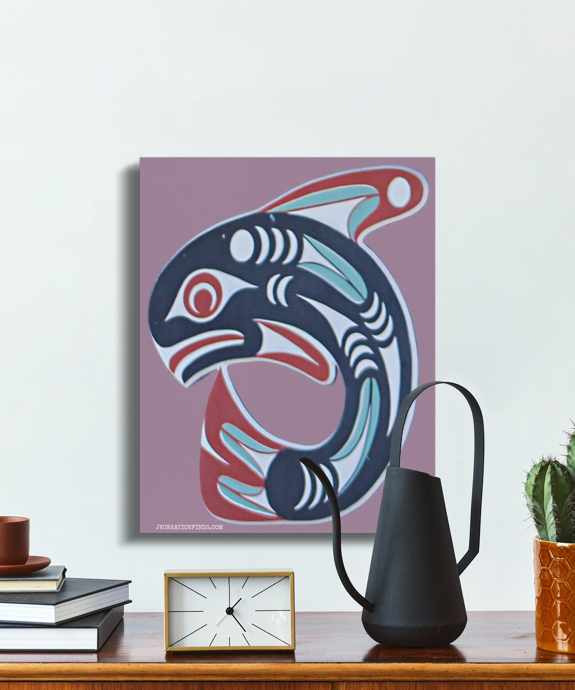 Native Inspired Abstract Fish Wall Art Canvas product