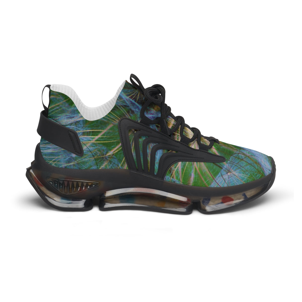 Vibrant leaf pattern design athletic footwear