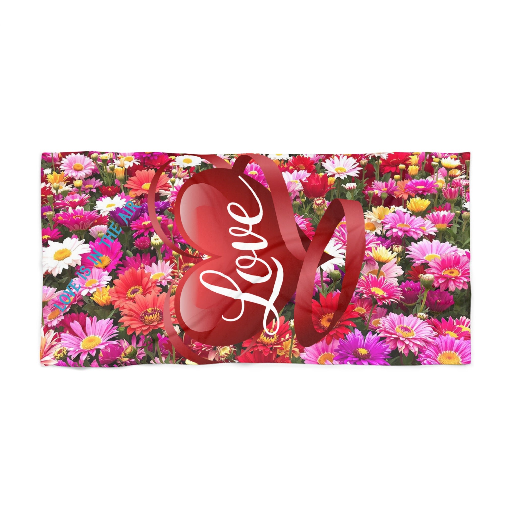 Vibrant Floral Design Love Theme Towel product