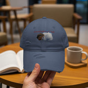 Distressed Blue Cap with Cute Sheep Design Hat product