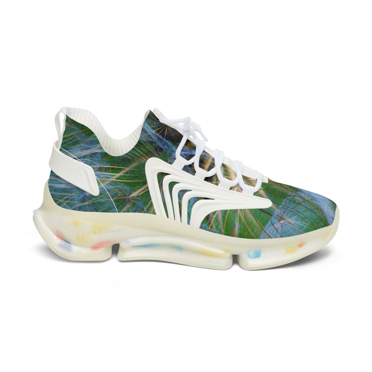 Stylish Athletic Footwear with Unique Leaf Pattern