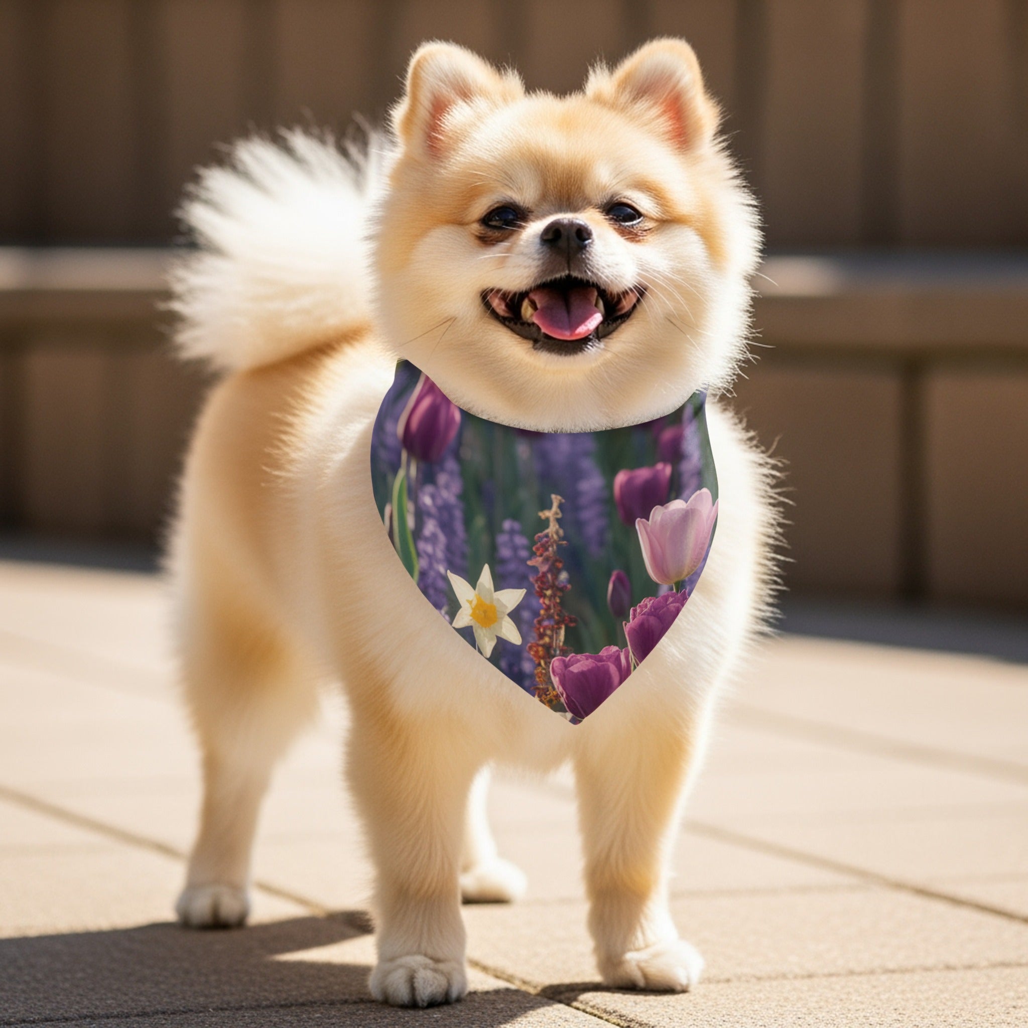Adorable Floral Design Bandana for Pets product type
