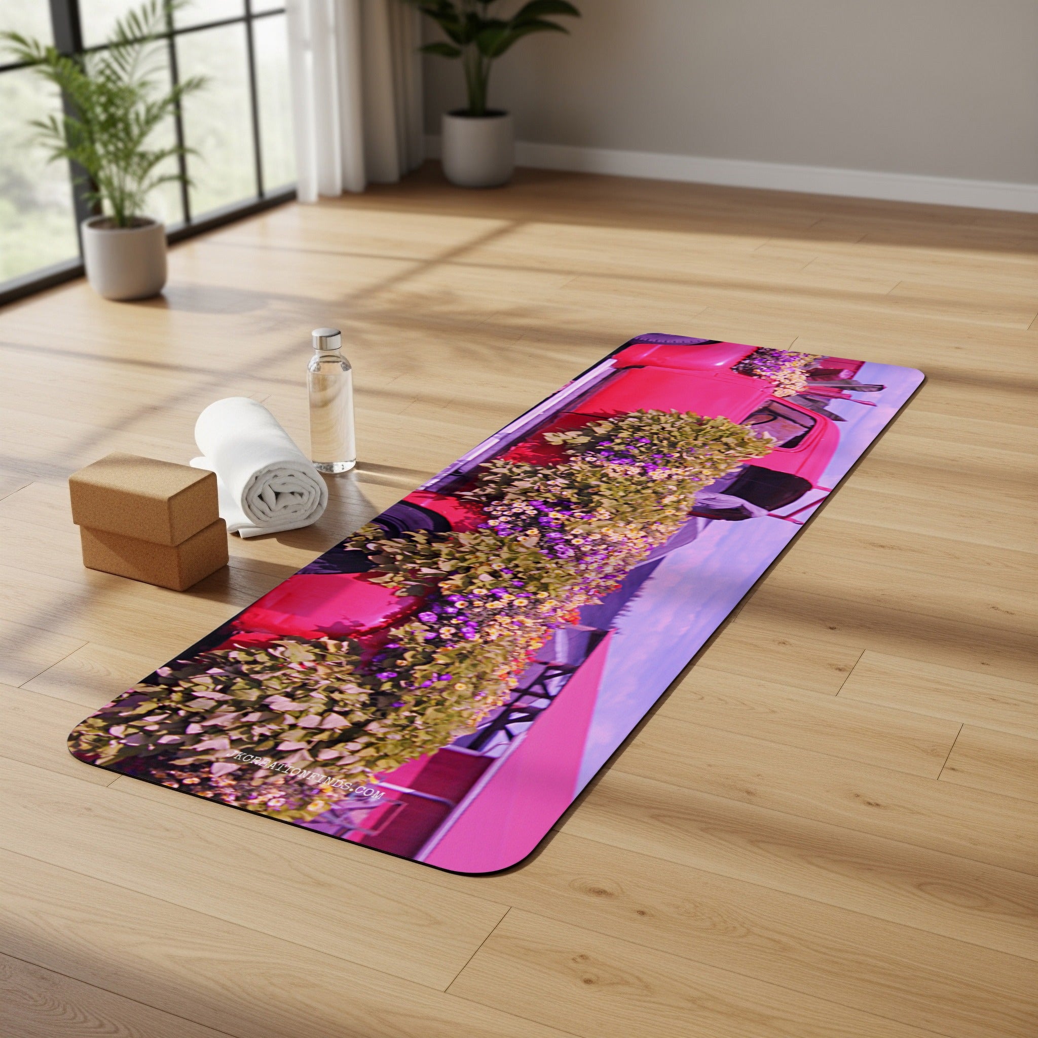 Vibrant Floral Print Gym Room Accent Yoga Mat product