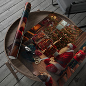 Festive Christmas Santa and Tree Gift Wrapping Paper