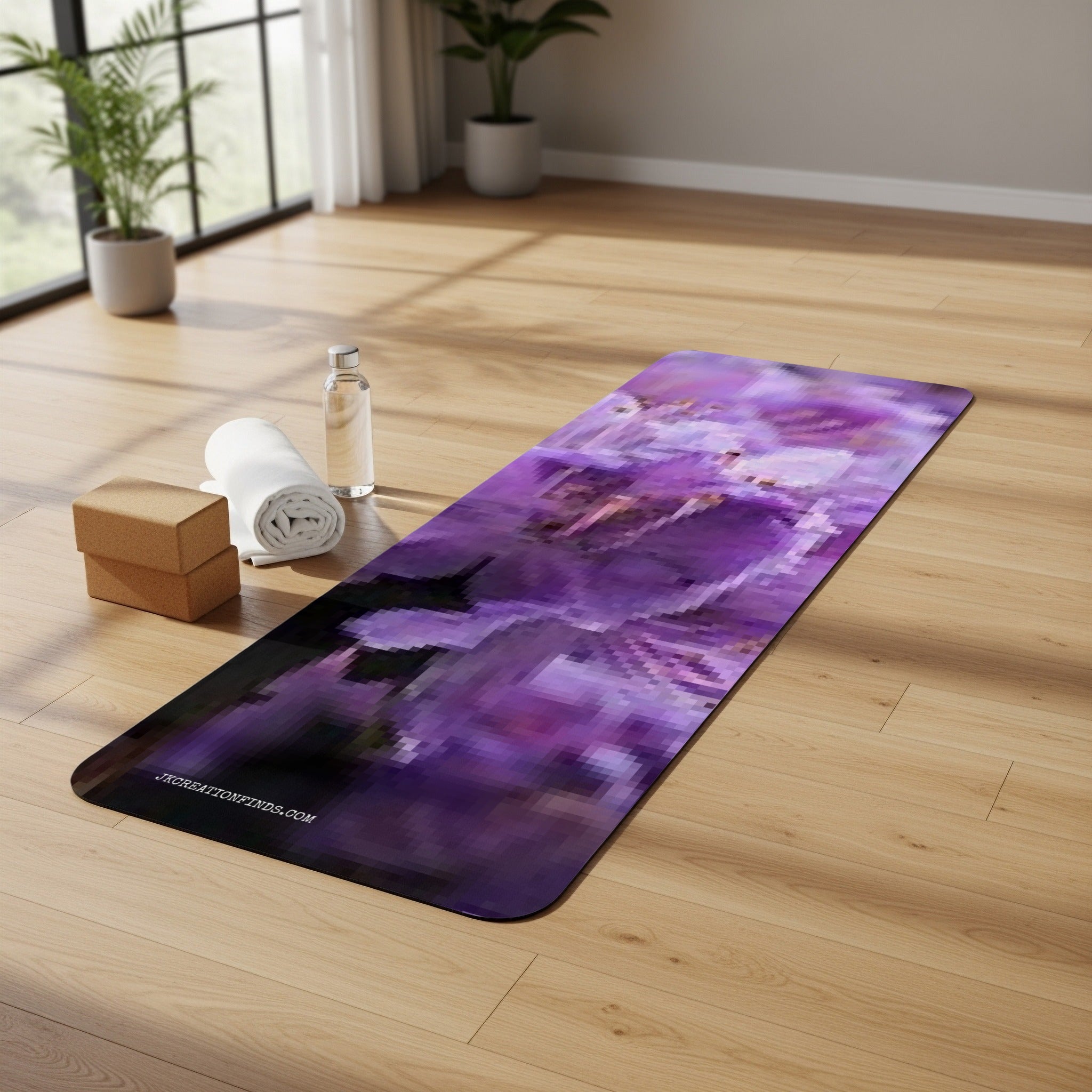 Purple Abstract Design Yoga Mat product