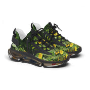Women's Mesh Sneakers with Sunny Yellow Wildflowers Print, Floral Design, Comfortable Shoes, Nature Inspired Footwear