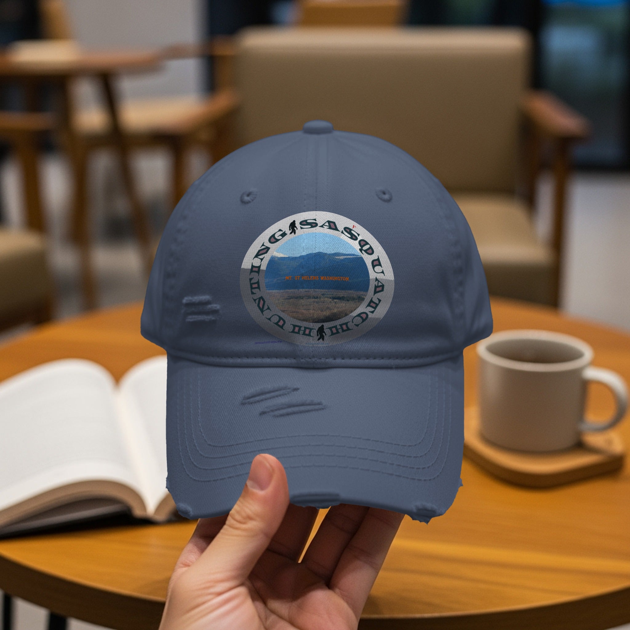 Distressed Blue Bigfoot Design Adjustable Cap product